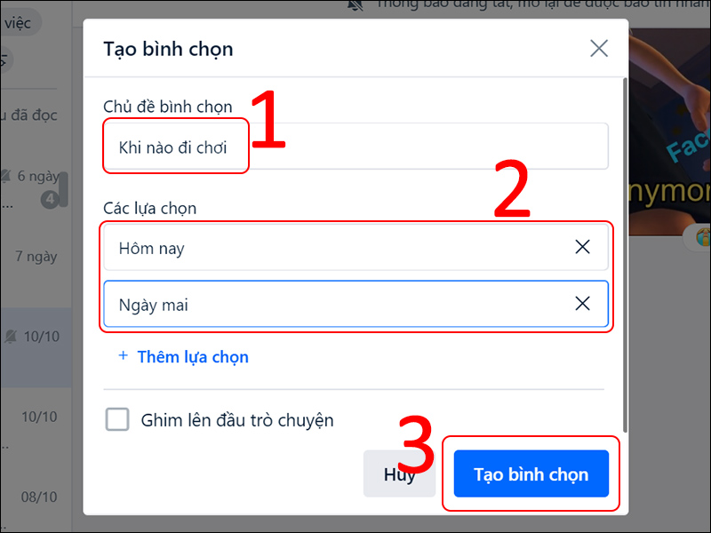 Tạo bình chọn trên Zalo cho nhóm 